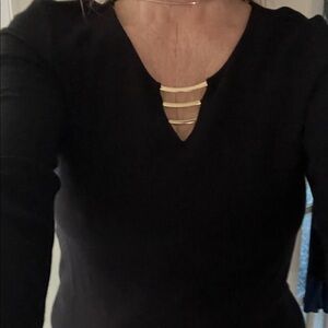 Chico's Black Tunic with Gold Accents